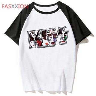 เสื้อยืด พิมพ์ลาย Kiss Band มังงะ แนวสตรีท สําหรับผู้หญิง y2k