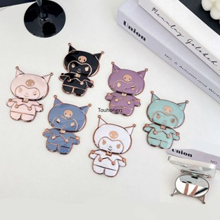 Kuromi Stand Foldable Desktop Bracket Cool Melody Anime Cute Cartoon Vanity Mirror With Metal Phone Holder Grips ขาตั้งโทรศัพท์มือถือ แบบกระจกตั้งโต๊ะ ลายการ์ตูนเมโลดี้น่ารัก พับได้ พร้อมที่จับโลหะ