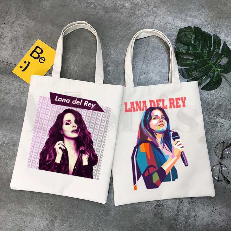 กระเป๋าถือผ้าใบสำหรับทุกวัน แบบรีไซเคิลได้ สไตล์ Harajuku Ullzang จาก Lana Del Rey 9YD5