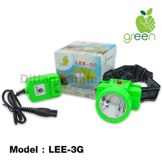 ไฟฉาย ไฟฉายคาดหัว ไฟส่องกบ ไฟกรีดยาง Apple Green รุ่น LEE-3G ดำน้ำได้!! สวิทช์แบบกด