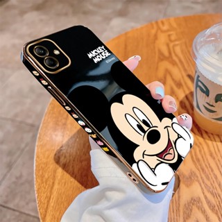 ใหม่ เคสโทรศัพท์มือถือแบบนิ่ม ทรงสี่เหลี่ยม ลายมิกกี้เมาส์ หรูหรา สําหรับ Samsung Galaxy A04 A04E A14 A34 A54 5G