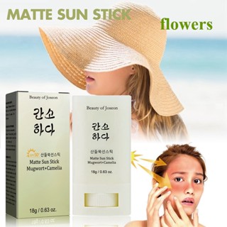 Flowers beauty of joseon Matte sun stick ครีมกันแดด บิวตี้ออฟโจเซียน สติ๊ก SPF 50: Mugwort + Camelia SPF 50+ PA + +++ 18g ไม่เหนียวเหนอะหนะ