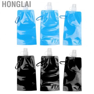 Honglai Foldable Water Bag  700ml Portable Collapsible Water Bottle Easy Storage Environmentally Friendly PE Leakproof  for Outdoor