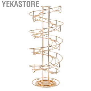 Yekastore Coffee Pod Holder Gold Stainless Steel 360 Dgree Rotatable Coffee  Rack