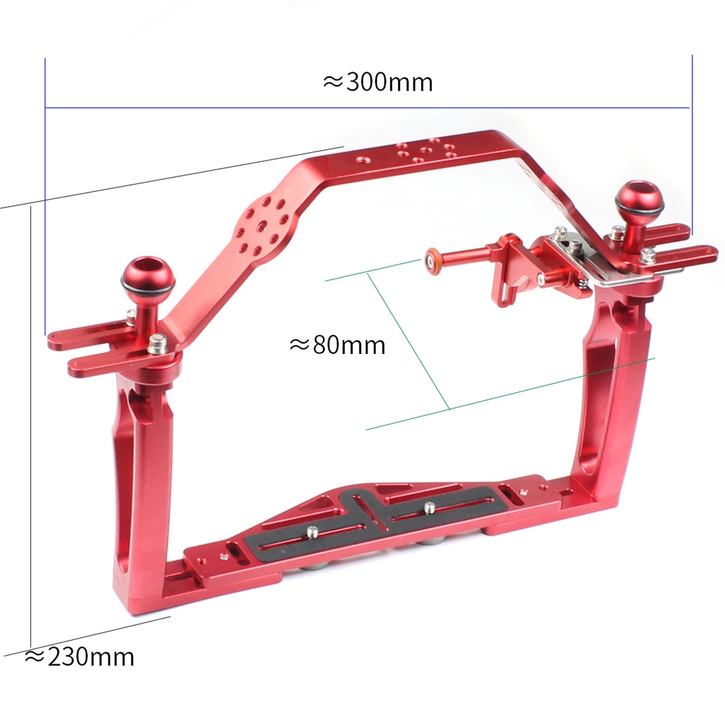 Feichao สําหรับ GoPro Hero 13 / 12 / 11 / 10 / 9 / 8 กล้อง DSLR Dual Handle ถาดวงเล็บดําน้ํา Stabilizer Rig การถ่ายภาพ