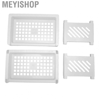 Meyishop Desk Organizer 2 Tier Hollow Design Thick White PP Widely Used Desktop Display