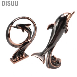 Disuu Dolphin Sculpture   Copper Flat Bottom Dolphin Figurine  for Porch