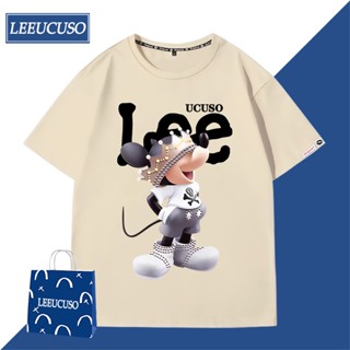 เสื้อยืดแขนสั้น พิมพ์ลาย Mickeys co-branded แฟชั่นฤดูร้อน สําหรับผู้ชาย คู่รัก