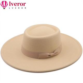Lveror ใหม่ หมวกโบวเวอร์ ปีกกว้าง สไตล์เรโทร สําหรับผู้หญิง