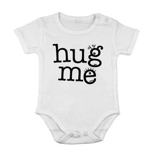 Babygrow hug me ชุดบอดี้สูท รอมเปอร์ ลายหน้าตลก สําหรับเด็กทารกแรกเกิด KWTT