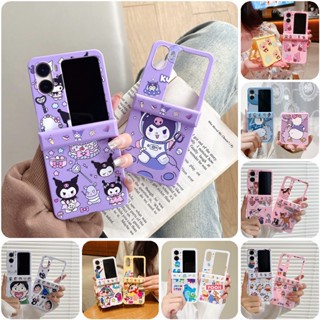 Oppo Find N2 เคสโทรศัพท์ ฝาพับ น่ารัก มีสไตล์ การ์ตูน สีลูกกวาด แข็ง PC บาง บานพับเต็ม ฝาครอบกันกระแทก