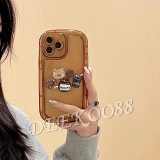 เคสโทรศัพท์มือถือนิ่ม กันตก ปิดด้านหลัง ลายหมีน่ารัก 3D สําหรับ Realme C53 C55 NFC C33 C35 10 Pro+ Pro 5G Coca-Cola Edition 4G RealmeC53