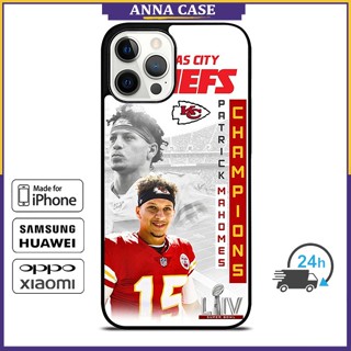 เคสโทรศัพท์มือถือ ลาย Patrick Mahomes Kc Chiefs สําหรับ iPhone 14 Pro Max 13 Pro Max Samsung Galaxy Note10+ S21Ultra