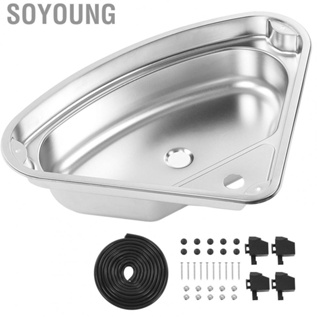 Soyoung Water Sink  Fast Drainage 304 Stainless Steel Triangular Kitchen Sink Exquisite Appearance with 40mm Water Outlet for RV