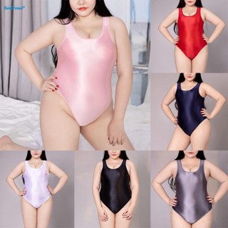 【HODRD】Ladies Women Swimwear Plus Size Thong Bodycon Bodysuit High Cut Leotard Oil【Fashion】