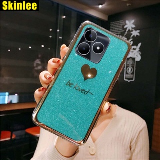 ใหม่ เคสโทรศัพท์มือถือนิ่ม ลายกลิตเตอร์ สีทอง วิบวับ สําหรับ Realme C35 C53 C51 C55 C55 C35 C51 C53