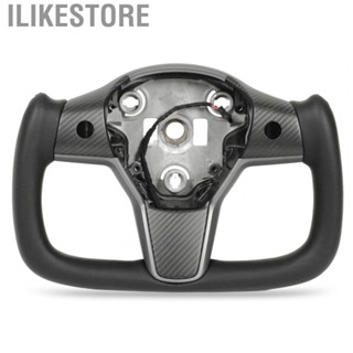 Ilikestore Car Steering Wheel for Yoke Sporty Racing Ellipse Type Heating Carbon Fiber Leather Replacement for Tesla Model 3 2017-2021