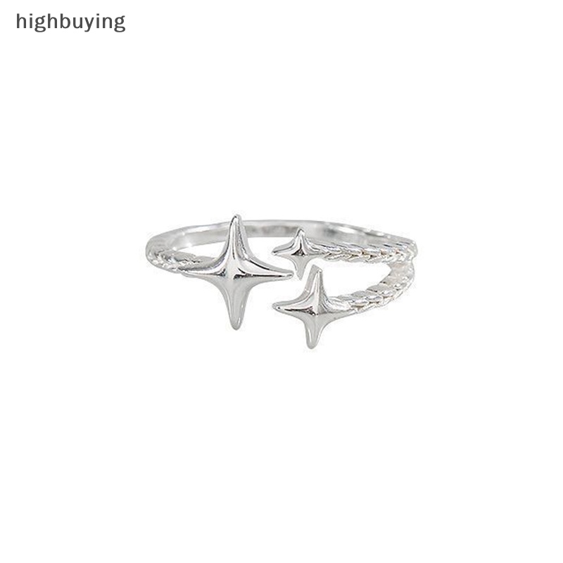 [highbuying] สไตล์เกาหลี สีเงิน Ins เท่ แหวนดาว แฟชั่น เรียบง่าย เปิด แหวนนิ้ว ปรับได้ สําหรับผู้หญิง เครื่องประดับ ของขวัญ ปาร์ตี้ สินค้าใหม่