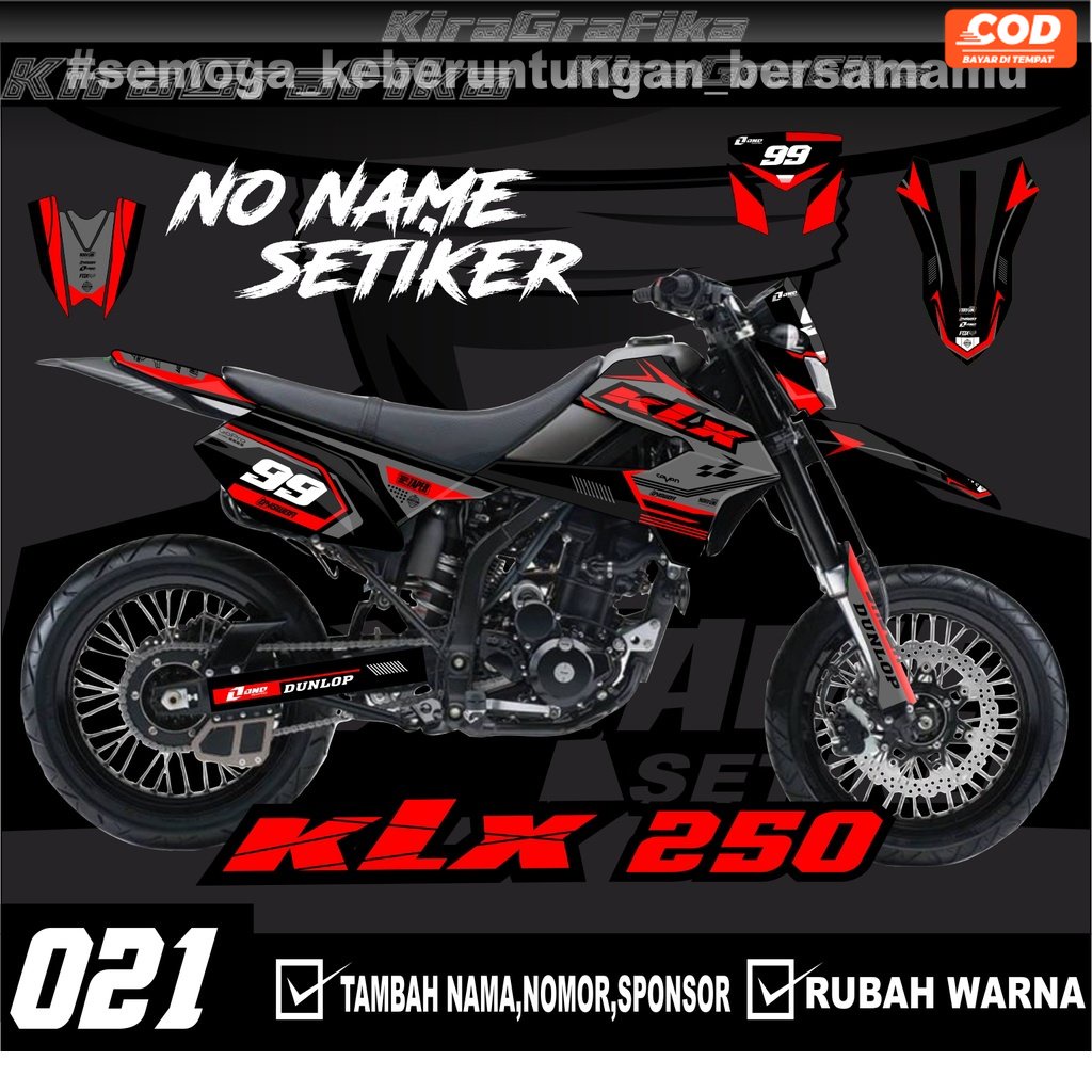 สติ๊กเกอร์สติ๊กเกอร์ KLX 250- (021) สติ๊กเกอร์ Fullbody-Dekal สไตล์มินิมอล KLX Trail