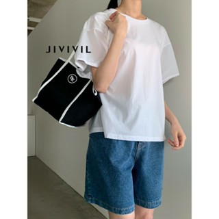 JIVIVIL ผู้หญิงกระเป๋า Toteins รุ่นเกาหลีของการออกแบบ niche แฟชั่นแฟชั่นการจับคู่สีกระเป๋าไหล่