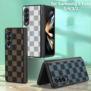 เคสโทรศัพท์มือถือหนัง PC กันกระแทก หรูหรา สําหรับ Samsung Z Fold 5 4 3 fold4 fold5 zfold zfold5 5G