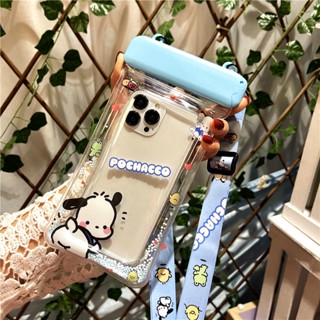 เคสโทรศัพท์มือถือ แบบใส กันน้ํา ลาย Pochacco Stitch น่ารัก สําหรับดําน้ํา