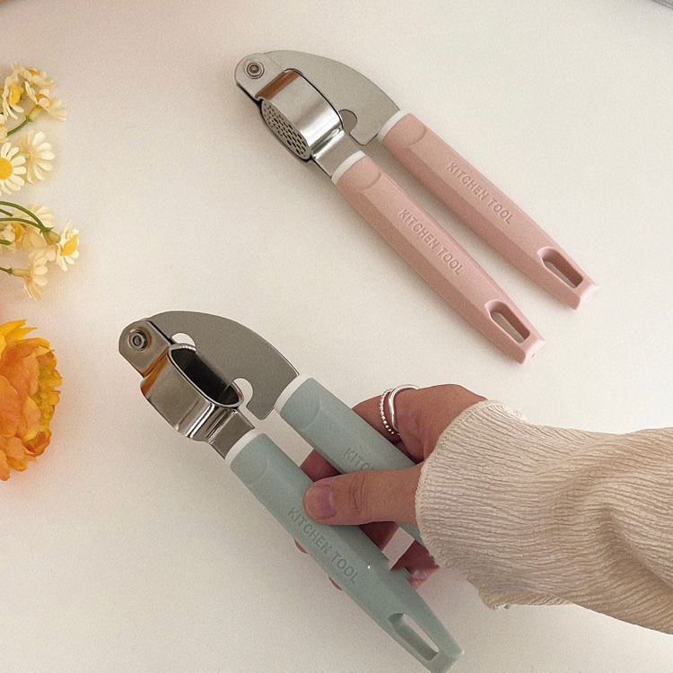 HERA ที่บดกระเทียม เครื่องบดกระเทียม แบบสเตนเลสสตีล ที่บดกระเทียมแบบกด Garlic Press Stainless Steel Manual Garlic Mincer Chopping Garlic Tools Kitchen Gadgets
