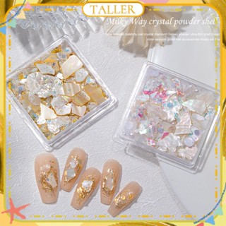 พร้อมส่ง Stcok Nail Art Milky Way Crystal Powder Shell Sequins Magic Color Glitter Galaxy Powder Jewelry Phototherapy Gel Nail Accessories Manicure Tool For Nail Shop TALLER