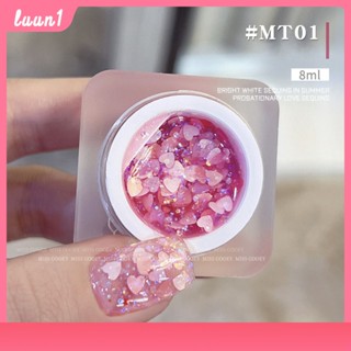Miss Gooey ยาทาเล็บยูวีเจล 15 สีกระพริบเลื่อมยาทาเล็บกาว 2023 ใหม่ความรักดอกไม้ดอกไม้ซูเปอร์กระพริบยาทาเล็บกระป๋องส่องไฟกาว cod