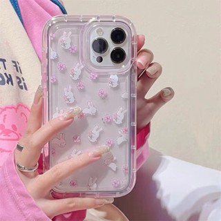 Yiki|เคส TPU นิ่ม ลายกระต่ายน่ารัก สีชมพู สําหรับ Samsung S23 Ultra S23 S22 Plus S21 Ultra S20 S21 FE S10