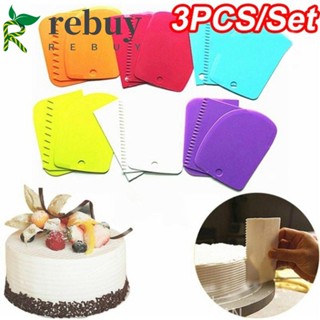 REBUY 3Pcs/Set Plastic Dough Cutter Jagged Edge Smooth Scraper