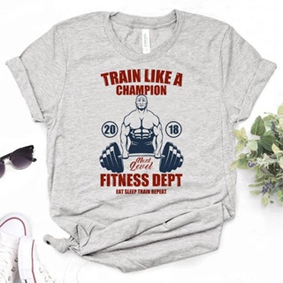 เสื้อยืด พิมพ์ลายมังงะ Crossfit Fitness Tee สไตล์ฮาราจูกุ สตรีท 2000s สําหรับผู้หญิง