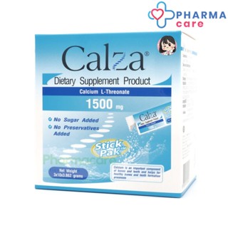 CalZa   แคลซ่า  แคลเซียม แอล- ทรีโอเนต 1500 mg.  แบบชงน้ำไม่มีน้ำตาล  30 ซอง [PC]