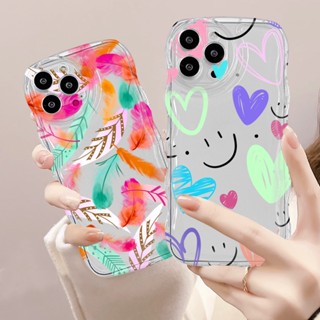 เคสโทรศัพท์มือถือ TPU ขอบขนนก หลากสี สําหรับ OPPO A17 A57 A78 A58 Reno 8T A15 A16K A54 A12 A5S A7 A94 A93 A3S A11k A53 A31 A52 A74 A95 A96 A92 A37 F9 A1K A76 A36 5F A9 2020