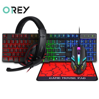 Rgb 4 In 1 คีย์บอร์ดเกมมิ่ง และเมาส์ แผ่นรองเมาส์ คีย์บอร์ด ตามหลักสรีรศาสตร์ น้ําหนักเบา คีย์บอร์ดเชิงกล และเมาส์คอมโบ