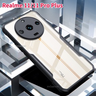 For Realme 11 10 Pro Plus Pro+ 11Pro+ 10Pro+ Realme11Pro 5G 4G Transparent Acrylic Hard TPU Phone Case Camera Protect Back Cover