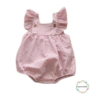 Babyclothes- ชุดรอมเปอร์ บอดี้สูท คอสี่เหลี่ยม แขนสั้น ลายสก๊อต ลําลอง แนวสตรีท พร้อมที่คาดผม แฟชั่นฤดูร้อน สําหรับเด็กผู้หญิง