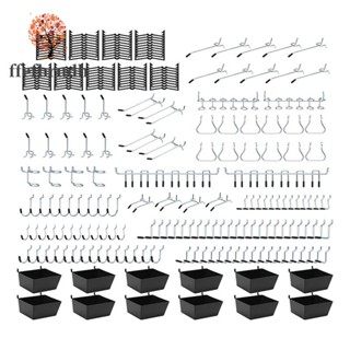 ชุดอุปกรณ์ตะขอ Pegboard สําหรับจัดระเบียบ 248 ชิ้น