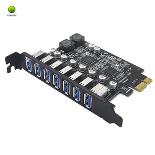 อะแดปเตอร์การ์ดขยาย USB3.2 GEN1 19PIN PCI-E PCI Express เป็น 7 พอร์ต USB 3.2 แบบเปลี่ยน สําหรับ WINXP WIN7 8 10 11 LINUX