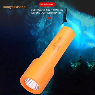 [Domybestshop.th] ไฟฉายดําน้ํา T6 LED 400lm กันน้ํา สีส้ม