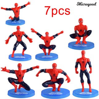 Mig ตุ๊กตาฟิกเกอร์ Super Heroes Spiderman สําหรับตกแต่งเค้ก 7 ชิ้น ต่อชุด