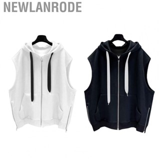 Newlanrode Zipper Vest  Soft Breathable Hooded Stylish Sleeveless for Daily Women