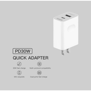 Eloop C15 ชุดชาร์จเร็ว หัวชาร์จเร็ว + สายชาร์จเร็ว PD 30W | QC 22.5W ( 1 USB + 1 Type-C) ตัดไฟอัตโนมัติ  TC / PD