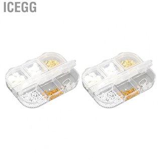 Icegg Nail Art Decoration  Safe To Wear 2 Boxes Glitter for Salon