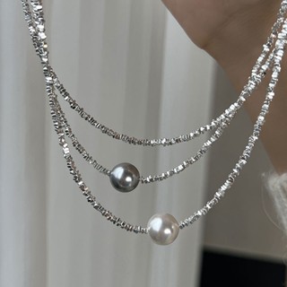 สร้อยคอเงินแท้ S925 จี้ไข่มุก พรีเมี่ยม สไตล์ฝรั่งเศส เรโทร เหมาะกับฤดูใบไม้ผลิ และฤดูร้อน