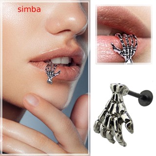 【Simba】แหวนสเตนเลส รูปกระดูกมือ โครงกระดูก ออกแบบดี เพรียวบาง