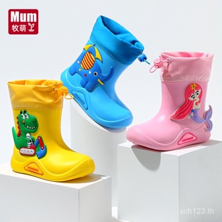 [พร้อมส่ง] Mumeng รองเท้าบูท กันฝน กันน้ํา กันลื่น ลายการ์ตูน สําหรับเด็กอนุบาล