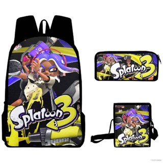 Si Splatoon 3 กระเป๋าเป้สะพายหลัง กระเป๋าดินสอ ระบายอากาศ กันน้ํา ความจุขนาดใหญ่ สําหรับนักเรียน ผู้หญิง ผู้ชาย
