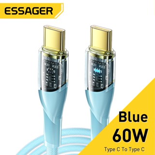 Essager 100W USB-C เป็น USB C สายเคเบิล PD ชาร์จเร็ว สายชาร์จ สายไฟ 5A Type-C สายเคเบิล