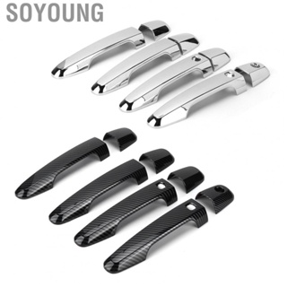 Soyoung Door Handle Trim  8PCS/Set Exterior Pull Decoration for Car Replacement Mitsubishi Pajero/Montero/Shogun Sport 2019-2021